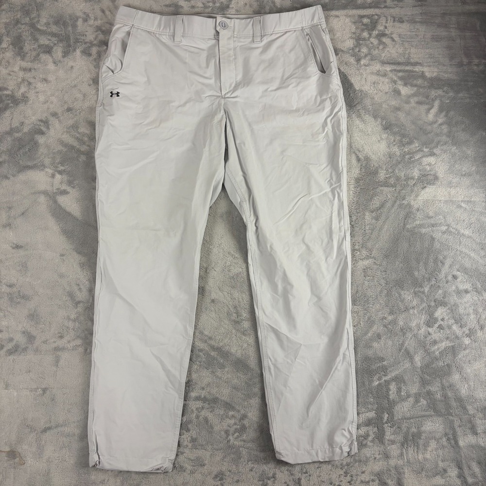 Under Armour Mens Canyon Pants 40x32 Gray Water Repellent Cinch Hiking 1351391 - Picture 1 of 6